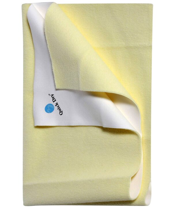 Quick Dry Plain Waterproof Bed Protector Sheet (Double Bed) - Yellow-0