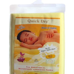 Quick Dry Plain Waterproof Bed Protector Sheet (Double Bed) - Yellow-12469