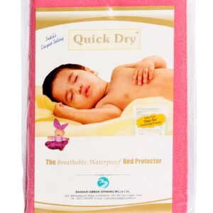 Quick Dry Plain Waterproof Bed Protector Sheet (Double Bed) - Rose-12371