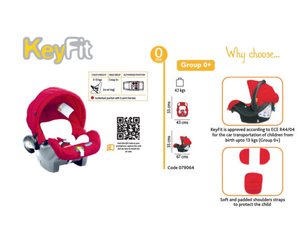 Chicco Keyfit EU Rear Facing Baby Car Seat - Red-11771