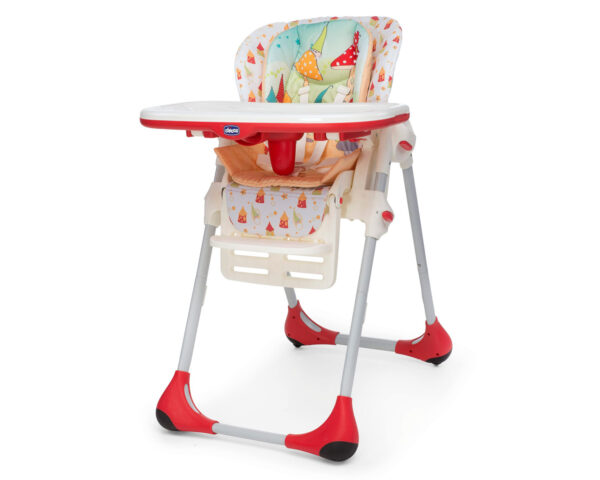 Chicco Polly 2 In 1 High Chair Timeless - Red And White-0