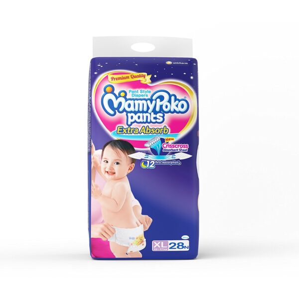 Mamy Poko Pant Style Extra Large Size Diapers - 28 Count-0
