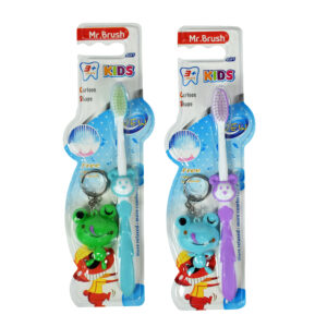 Mr. Brush Soft Toothbrush With Key Chain Pack of 2 Blue & Purple-0