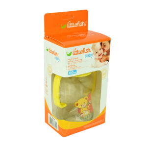 Little Fish Glass Feeding Bottle With Handle 150ml - Yellow-12703