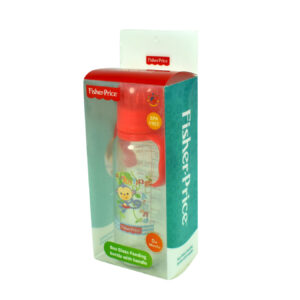 Fisher Price Glass Feeding Bottle With Handle Red - 250ml-12686