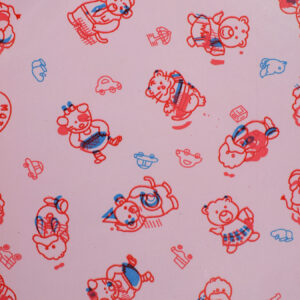 Multi Print Plastic Sheet (L) 59x85cm - Pink-12550