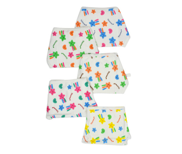 Tiny Care Knotted Cotton Nappy (New Born) Pack of 5 - White-12507
