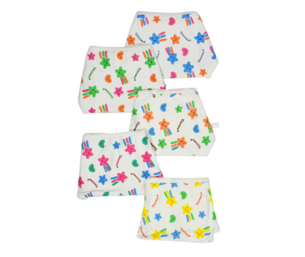 Tiny Care Knotted Cotton Nappy (Small) Pack of 5 - White-12513