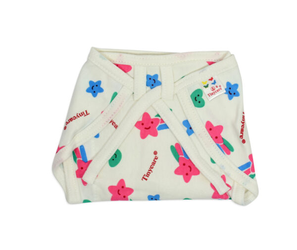 Tiny Care Knotted Cotton Nappy Set Of 5 (Small) - White-12610