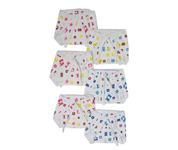 Mother Choice Knotted Cotton Nappy Set Of 6 - White-0