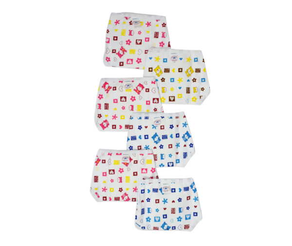 Mother Choice Knotted Cotton Nappy Set Of 6 - White-12596