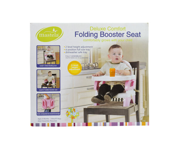 Mastela Deluxe Comfort Folding Booster Seat - Yellow/Pink-12096