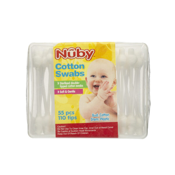 Nuby Cotton Swabs - 55 Pieces-0