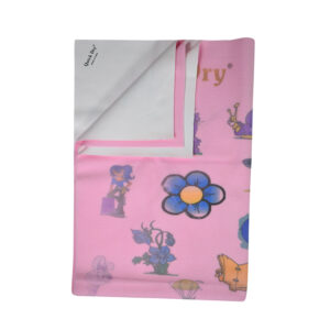 Quick Dry Printed Waterproof Bed Protector Sheet - Pink - Medium-0