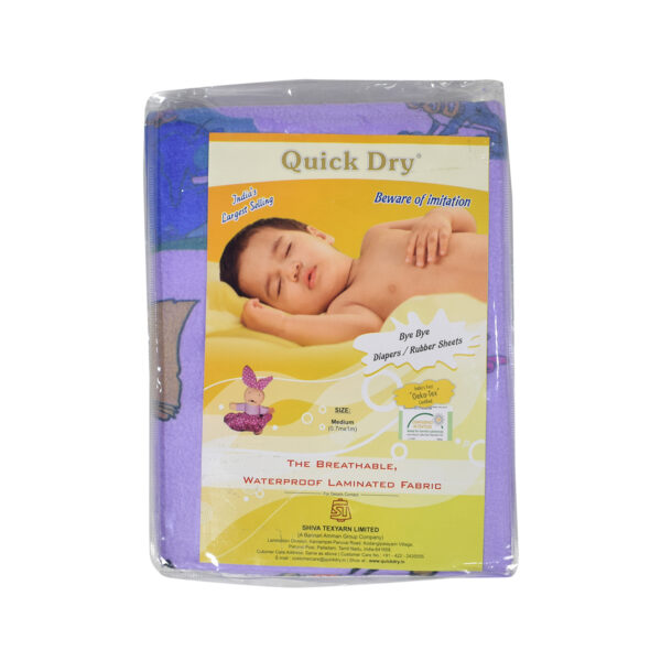 Quick Dry Printed Waterproof Bed Protector Sheet - Purple - Large-0