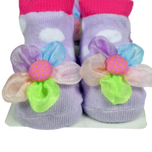 Baby Girls Socks with Hair Band - Multicolor-12943