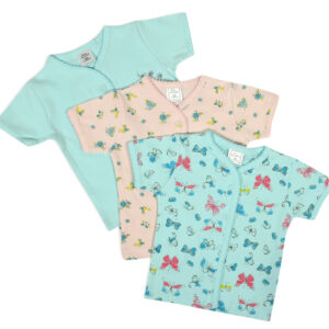 Baby Starters Half Sleeves Girls T-shirt Pack of 3 - Multicolor-0