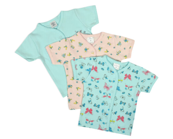 Baby Starters Half Sleeves Girls T-shirt Pack of 3 - Multicolor-0