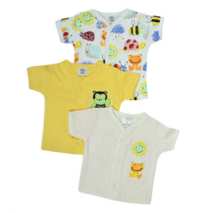 Baby Starters Half Sleeves T-shirt Pack of 3 - Yellow/White-0