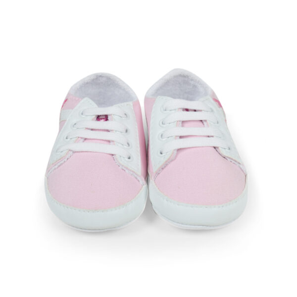 Baby Girl Lace-up Soft Shoes - White/Pink-12854