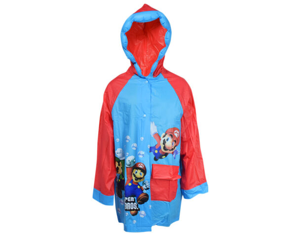Mario Print Rain Coat - Red/Blue-0