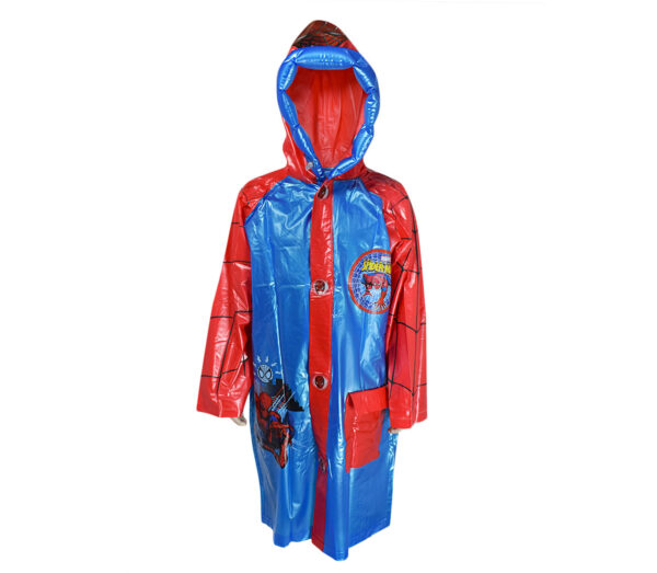 Spiderman Print Rain Coat - Red/Blue-0