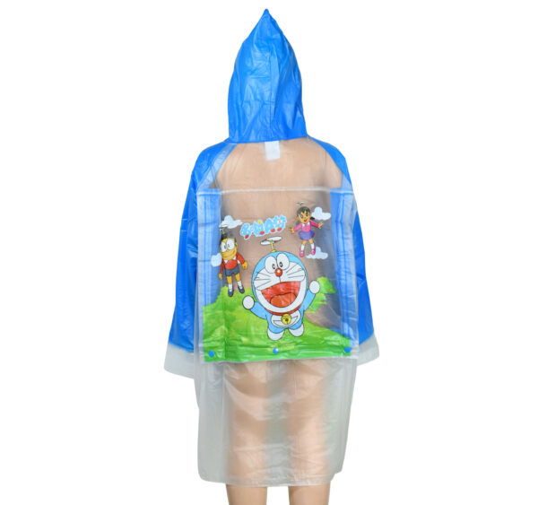 Doraemon Print Rain Coat (Transparent)- Blue-13367