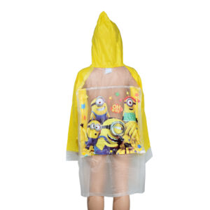 Minions Print Rain Coat (Transparent)- Yellow-13378