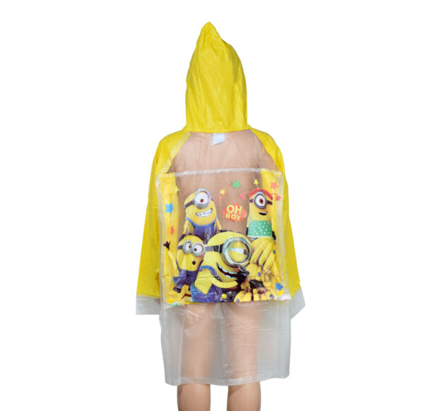 Minions Print Rain Coat (Transparent)- Yellow-13378