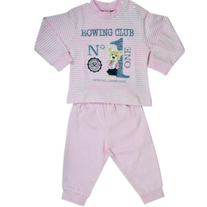 Zero Multi Print Full Sleeves Rib Vest & Pant (Set) - Pink-13547