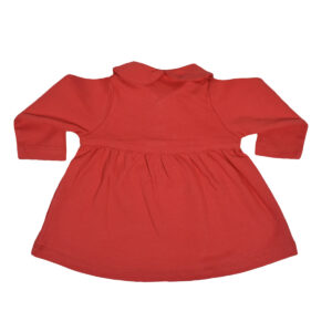 Zero Full Sleeve Cotton Frock - Red-13862