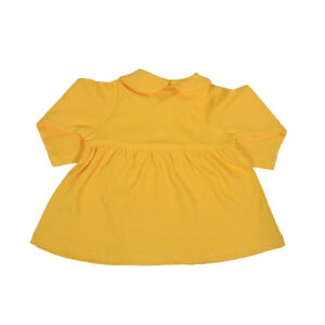 Zero Full Sleeve Cotton Frock - Yellow-13888