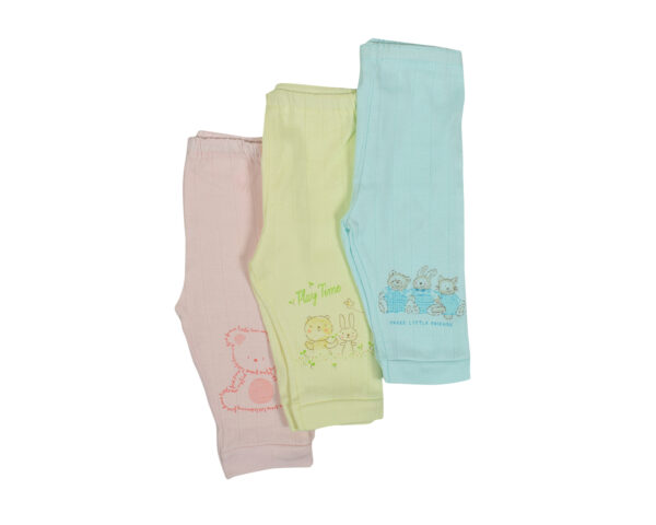 Zero Multicolor New Born Legging - Pack of 3-0