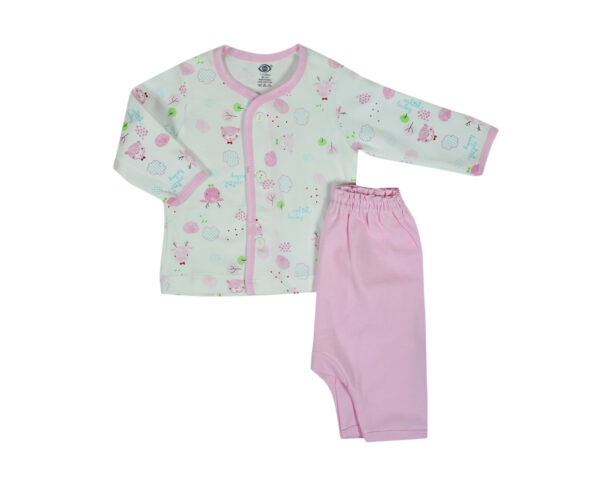 Zero Front Open Vest With Diaper Legging Set - Pink-0