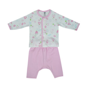 Zero Front Open Vest With Diaper Legging Set - Pink-13989