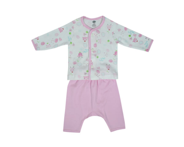 Zero Front Open Vest With Diaper Legging Set - Pink-13989