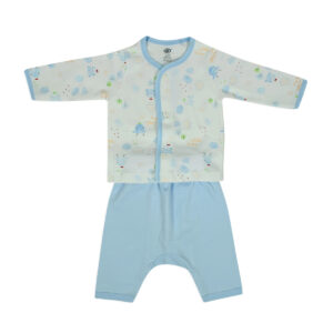 Zero Front Open Vest With Diaper Legging Set - Sky Blue-14003