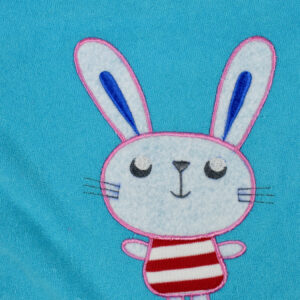 Rabbit Print Cotton Bib - Sky Blue-13767