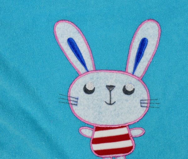 Rabbit Print Cotton Bib - Sky Blue-13767