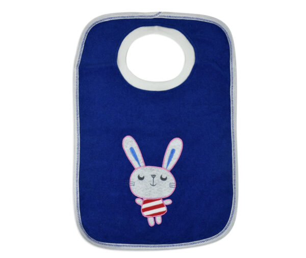 Rabbit Print Cotton Bib - Blue-0