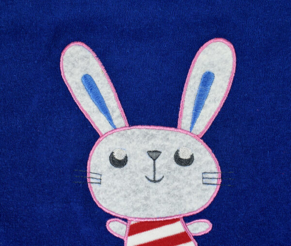 Rabbit Print Cotton Bib - Blue-13770