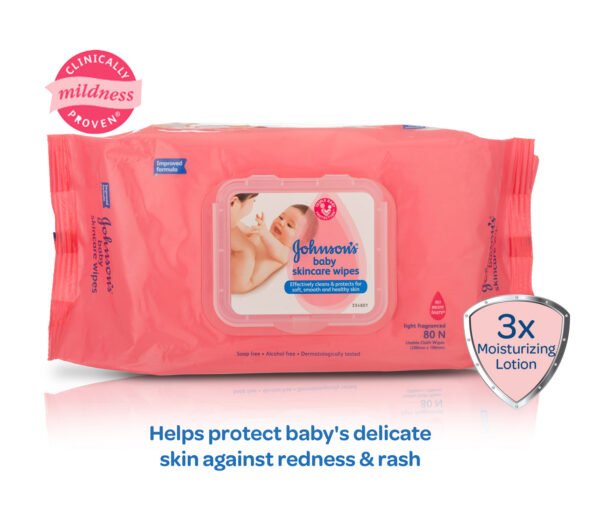 Johnson's baby Skincare Wipes - 80 Pieces-14045