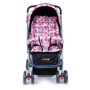 LuvLap StarShine Baby Stroller Cum Pram (18140) - Pink/Black-14806