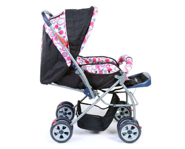 LuvLap StarShine Baby Stroller Cum Pram (18140) - Pink/Black-14808