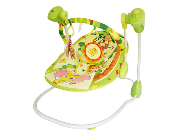 LuvLap Baby Swing Happy Forest Theme - Green-0