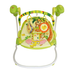 LuvLap Baby Swing Happy Forest Theme - Green-14264