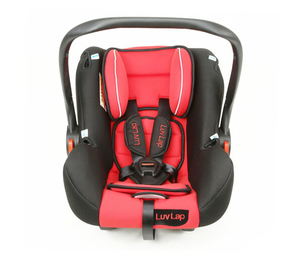 LuvLap Infant Baby Car Seat Cum Carry Cot With Rocker And Canopy (18163) - Red-14399