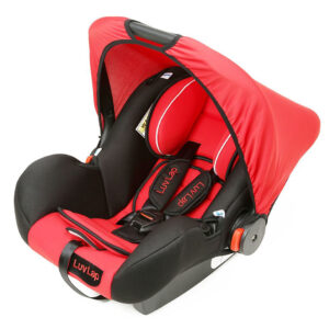 LuvLap Infant Baby Car Seat Cum Carry Cot With Rocker And Canopy (18163) - Red-14391