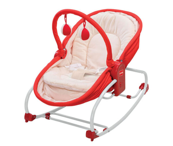 LuvLap 3 in 1 Rocker Napper With Musical Vibrations (18207) - Red-0