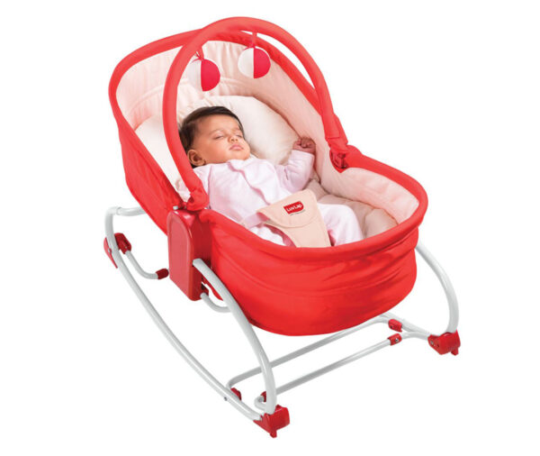 LuvLap 3 in 1 Rocker Napper With Musical Vibrations (18207) - Red-14456